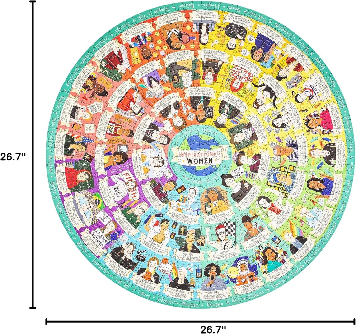 Ridley’s Inspirational Women Feminist Circular Jigsaw Puzzle, 1000-Piece Puzzle – Features 54 Inspirational Feminist Icons, Educational Jigsaw Puzzle for Women, Men and Kids – Makes a Great Gift Idea