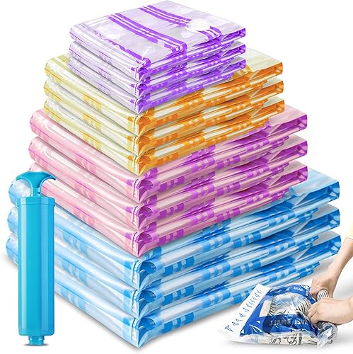 Storage Master Bolsas de almacenamiento al vacío para ropa, 35 bolsas herméticas con sellado al vacío para ahorro de espacio para ropa, mantas y