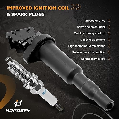 Miniatura 9 de Paquete de bobinas de encendido, 8 piezas compatibles con BMW 545i 550i 645ci 650i 745i 750i 750li Alpina B6 B7 M5 M6 X5 X6 4.4L 4.8L Reemplaza#