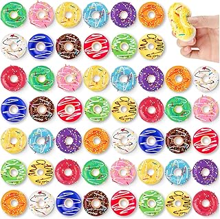 52 pcs Rainbow Donut Stress Balls Mini Stress Relief Ball Foam Donuts Party Favors for Birthday Party Shop Decoration (13 Colors)