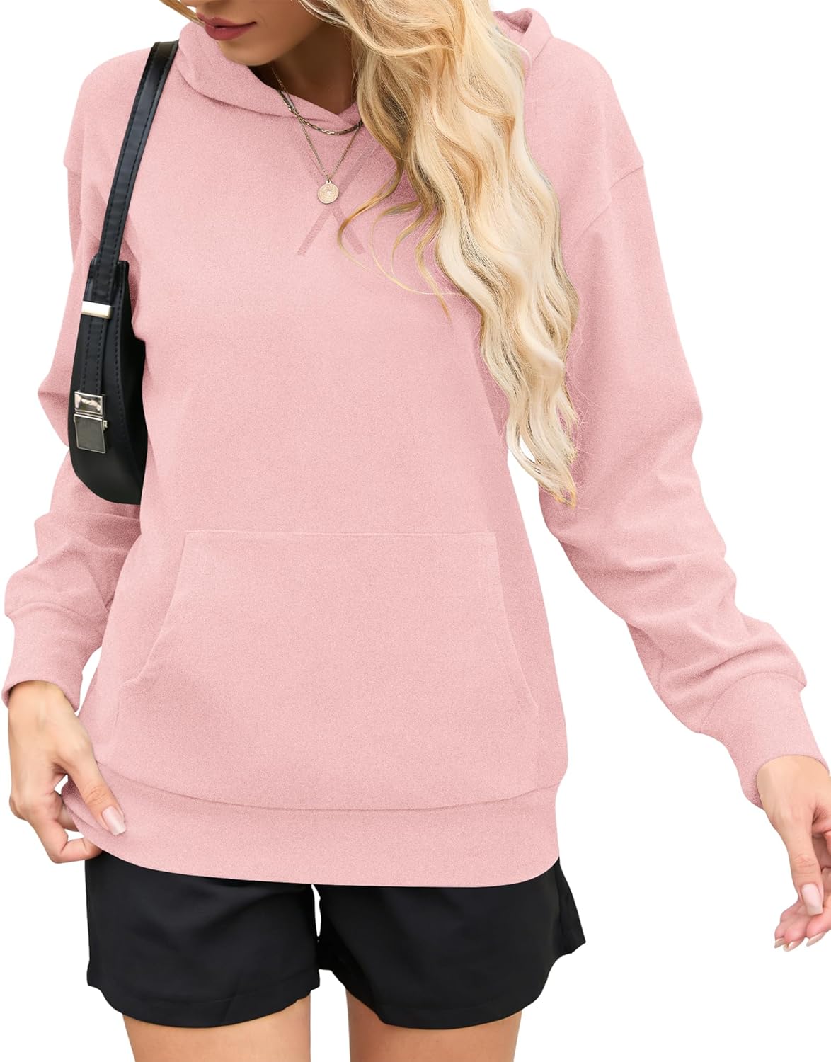 AUSELILY Women's Crewneck Hoodies Oversized Sweatshirt Long Sleeve Pullover Sweatshirts with Pockets X Decoration 2026
