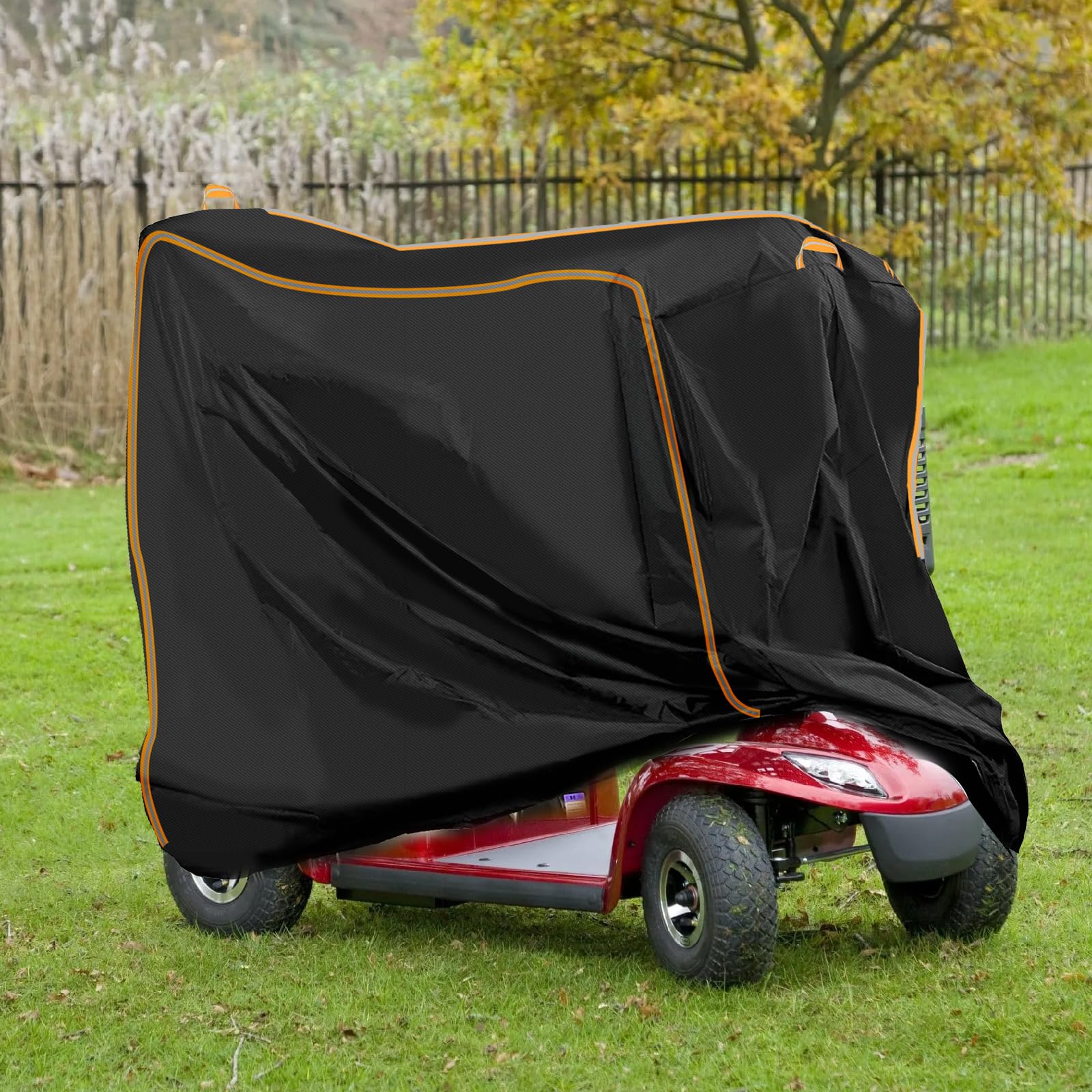JOJOCY Housse robuste imperméable pour scooter de mobilité - Tissu Oxford 420D avec bandes réfléchissantes et boucles de fixation - Pour scooters à 3 et 4 roues (XL, 144 x 99 x 68 cm)