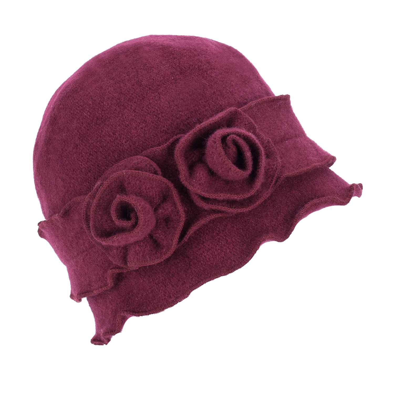 2617 Womens Gatsby 1920s Winter Wool Cap Beret Beanie Crochet Bucket Flower Womens Gatsby 1920s Winter Wool Cap Beret Beanie Crochet  main image 2