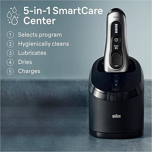 Miniatura 5 de Braun Maquinilla de afeitar eléctrica serie 8 8567cc para hombres, elementos de afeitado 4+1 y recortadora de cabello largo de precisión, centro de