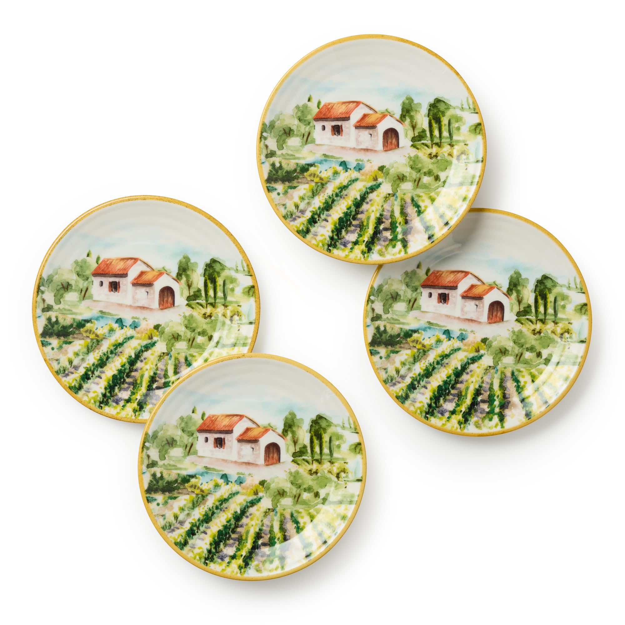 Assiettes à canapé avec imprimé vignoble pour vos soirées tapas et dégustations de vins