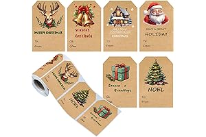 Santa Claus Kraft Gift Tags Christmas Self-Adhesive Stickers
