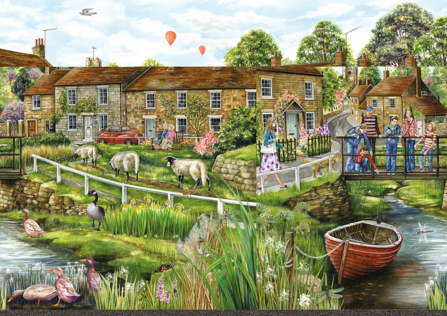 Jumbo, Falcon de luxe Village Life, Jigsaw Puzzles for Adults, 2 x