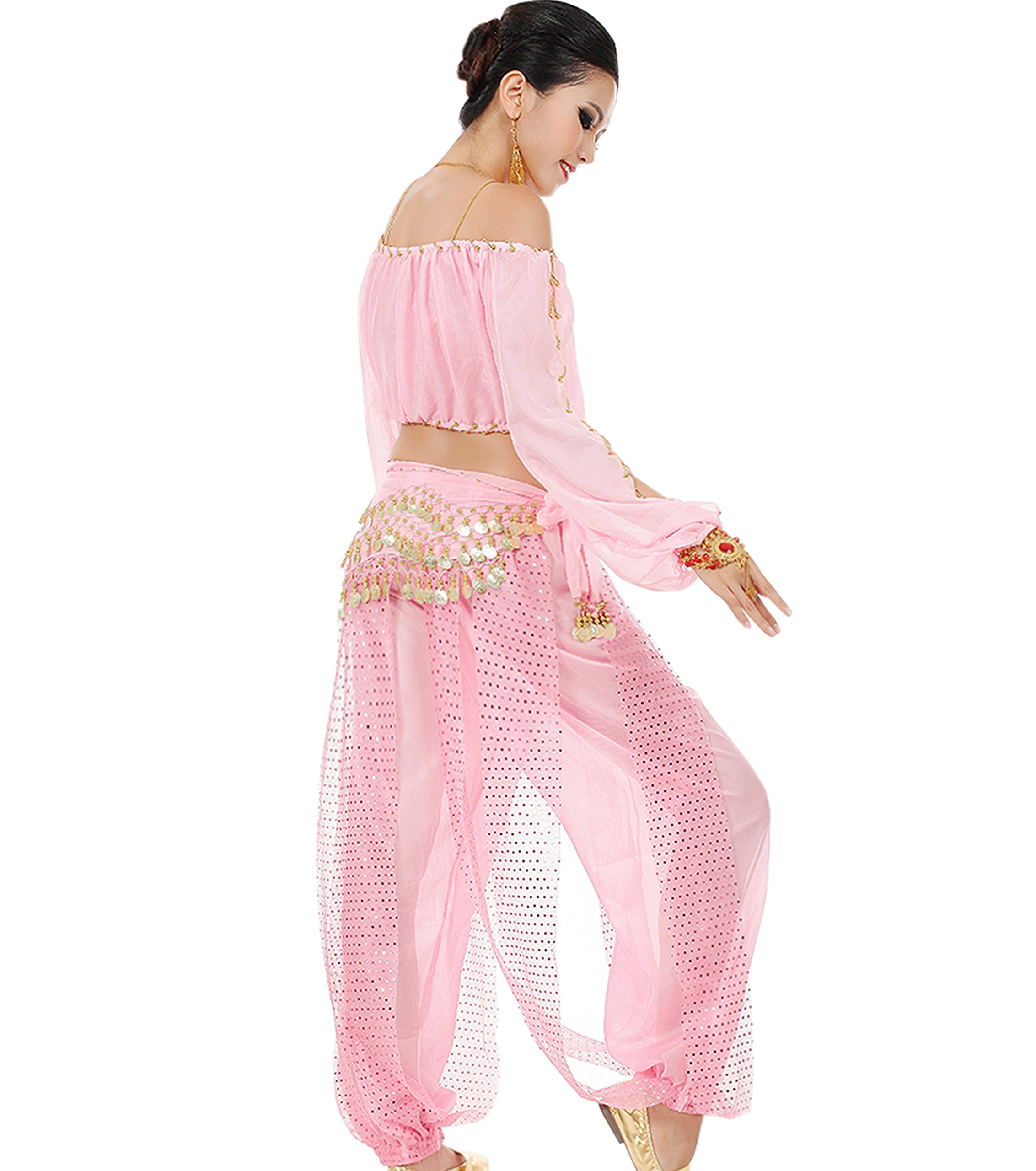 Astage Mujeres Danza Del Vientre Disfraz Active Wear Top Pantalones Cinturón Conjunto