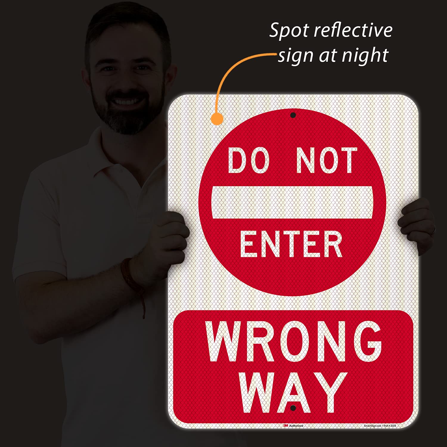 SmartSign 24 x 18 inch “Do Not Enter - Wrong Way” Metal Sign