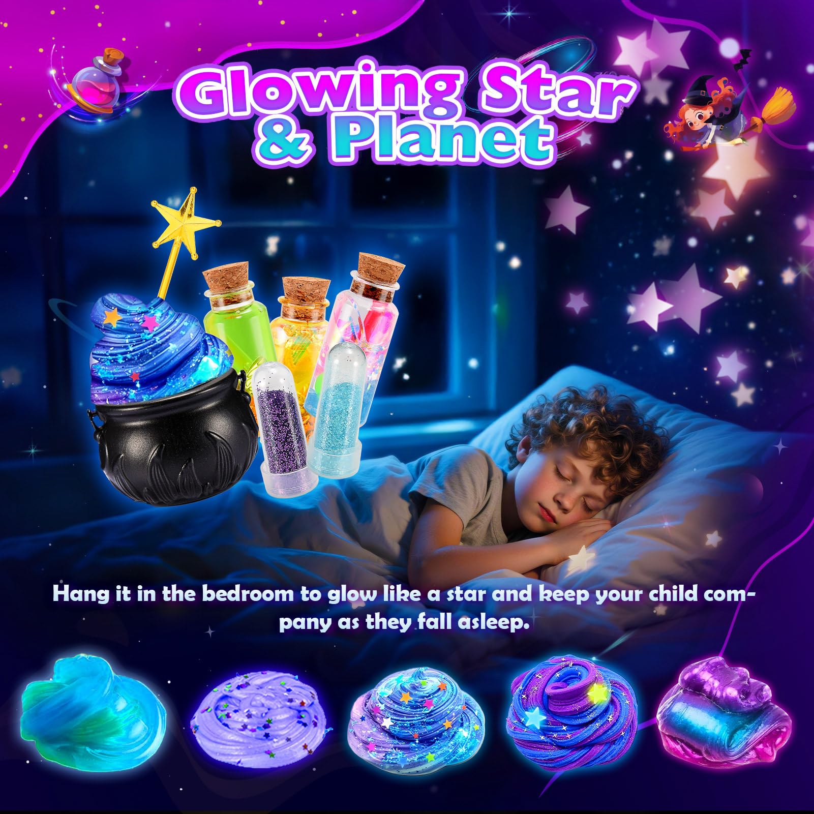 iKidiki Galaxy Slime Kit - Regalo para Niña 6-12 Años, Juguetes y Manualidades con Pociones Magicas