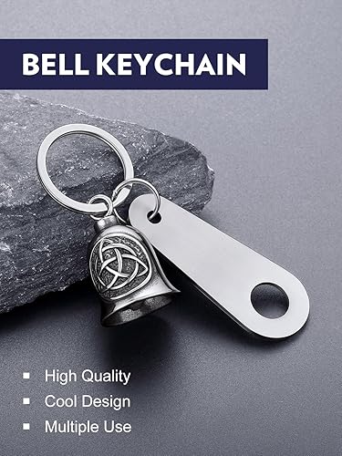 Miniatura 9 de Bandmax Llavero de motocicleta para motociclista de acero inoxidable seguro de conducción de campana de guardián para motocicletas