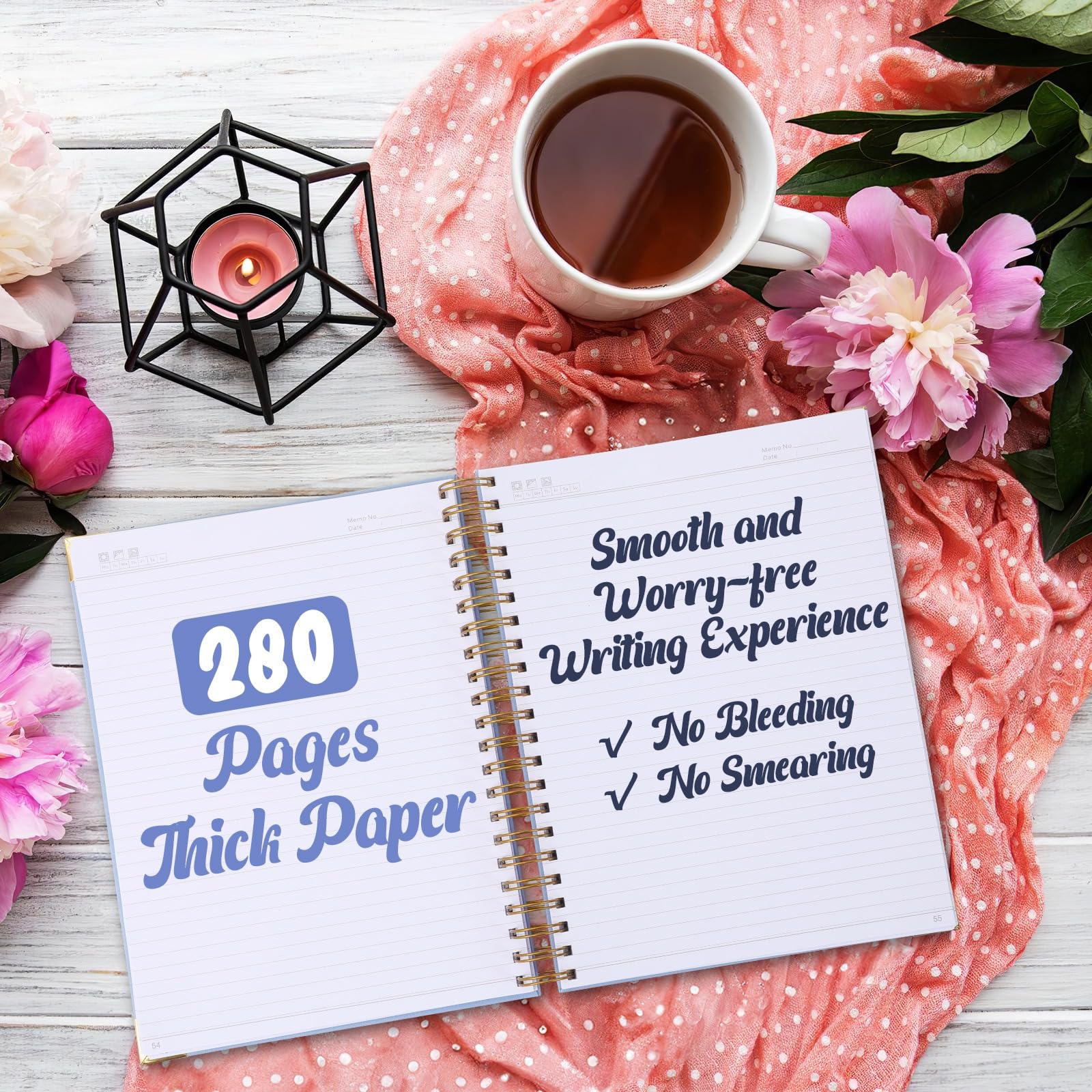 A5 Tagebuch-Notizbücher, Hardcover, Spiralnotizbuch, Leder-Tagebuch, Notizbuch für Frauen und Mädchen, College-Notizbuch mit nummerierter Seite, Tasche und Register, kleines Organizer-Notizbuch für
