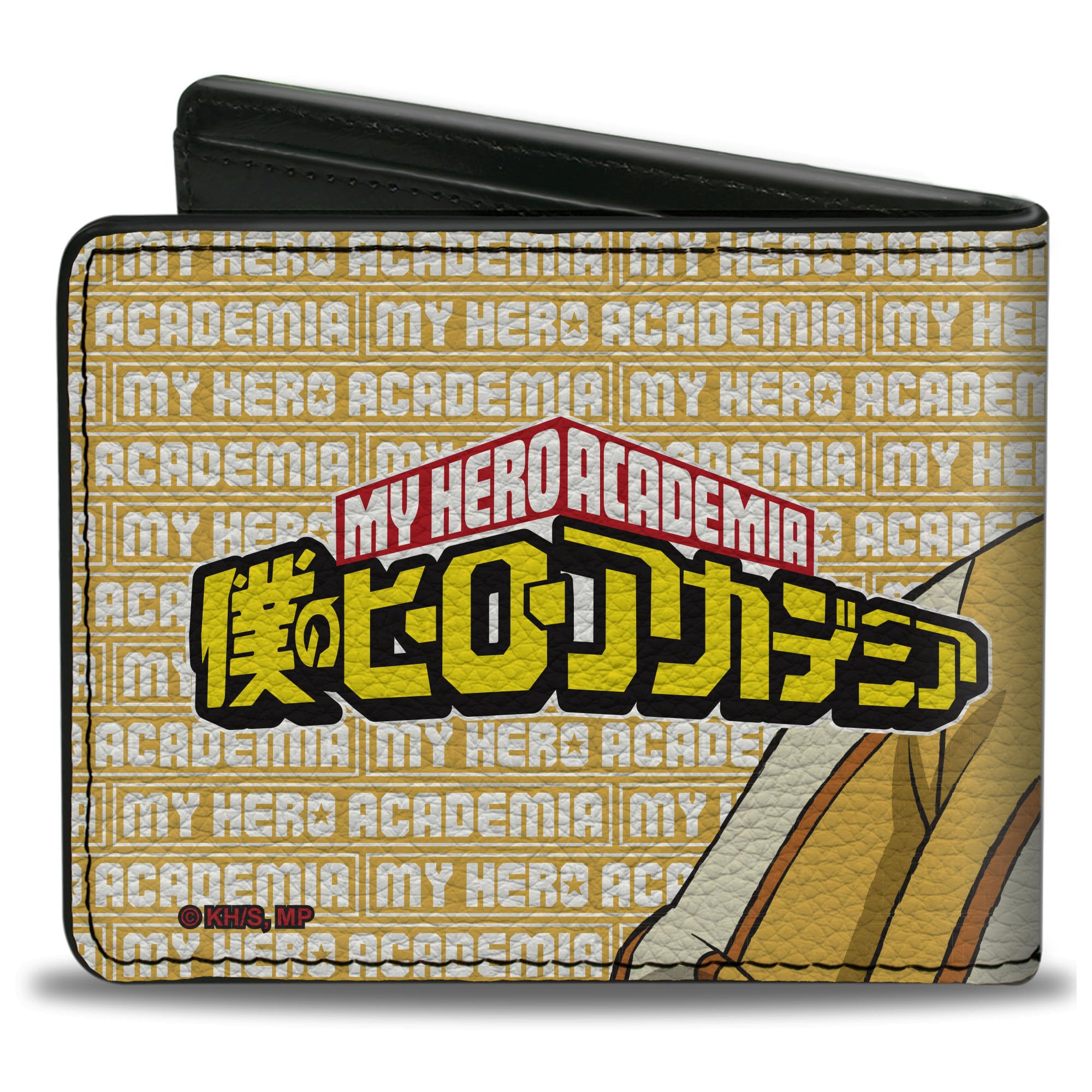 Buckle-Down Crunchyroll Wallet, Bifold, My Hero Academia Pro Hero Fat Gum Pose and Logo Yellow White, Vegan Leather