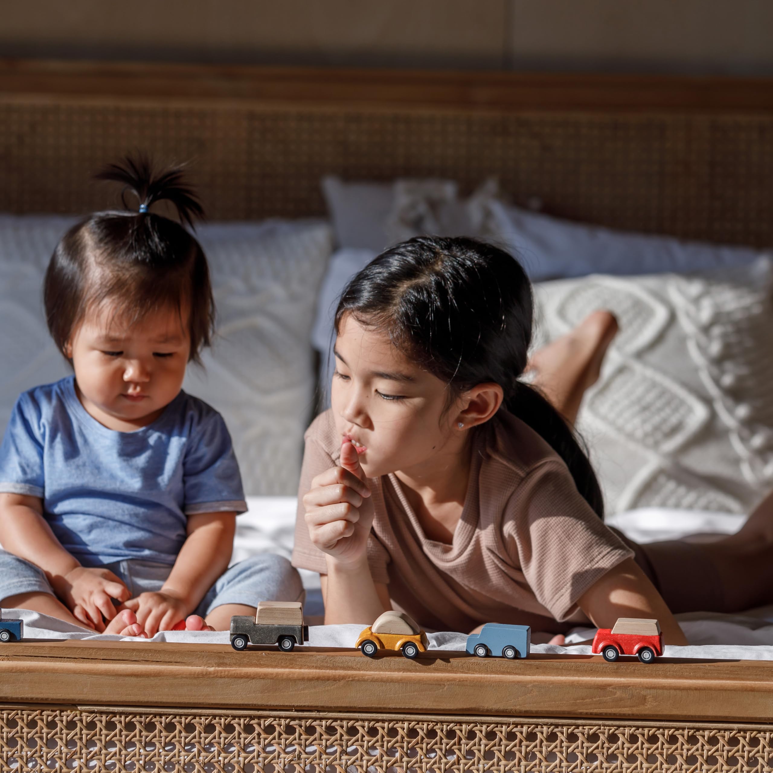 Plan Toys, Drewniane samochody, ekologiczne, dla niemowląt i dzieci w wieku od 2 do 6 lat