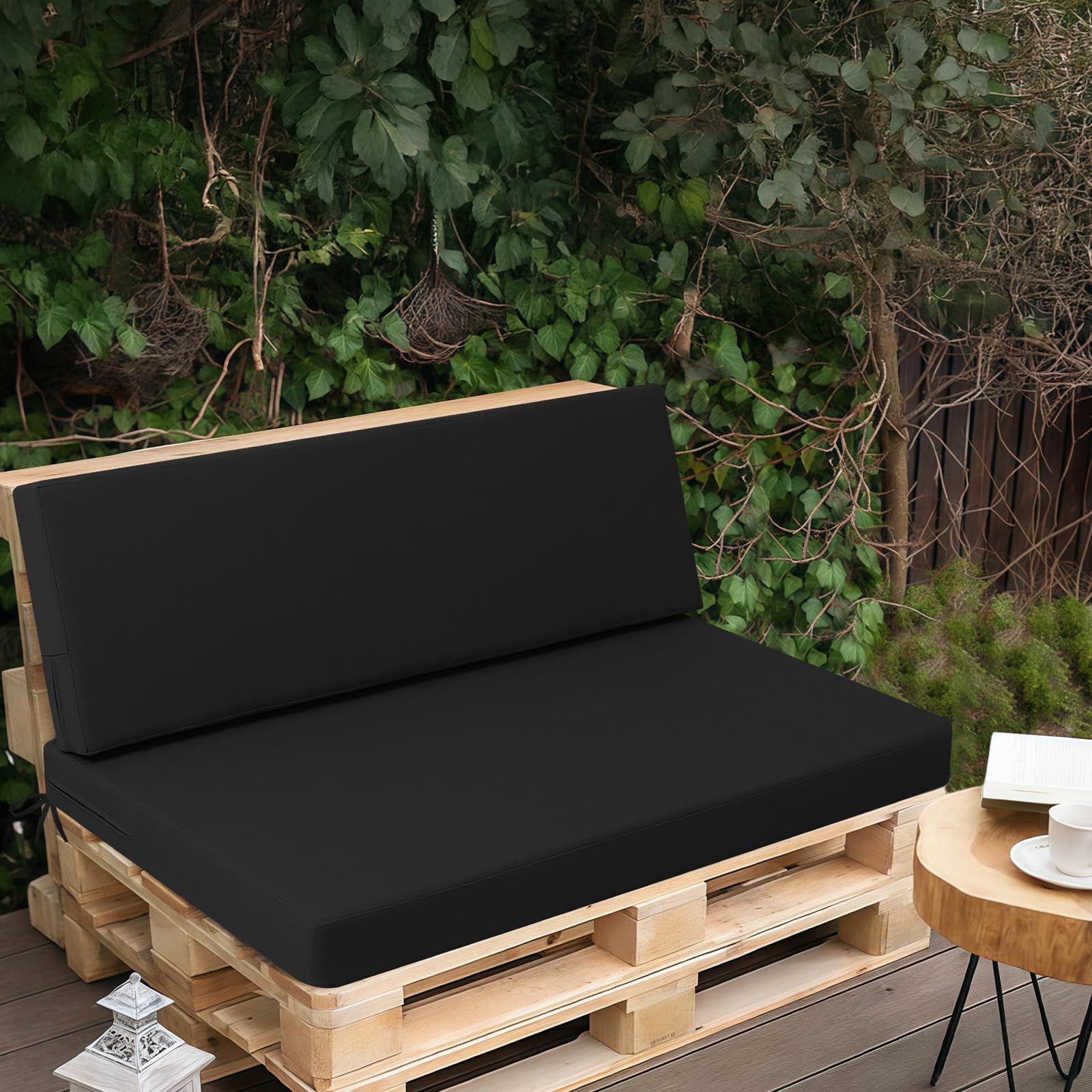 Set di 2 cuscini per pallet da esterni, per mobili da terrazza, cuscini, cuscini e imbottiture, impermeabili e non sbiadiscono, di ricambio per divani pallet, per pallet, cortile, giardino,