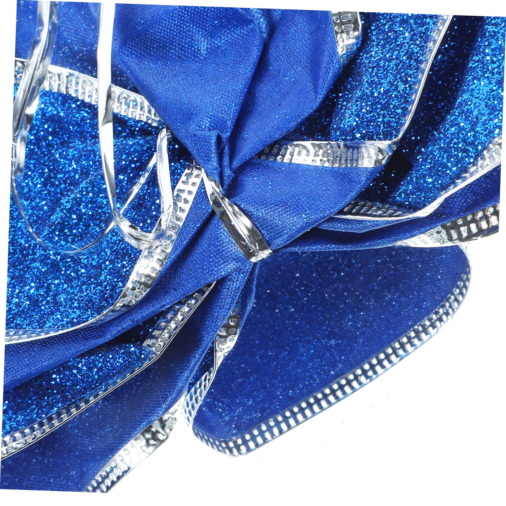 MAGICLULU 5pezzi Fiocchi Regalo Natalizi in Poliestere Scintillante Nodi Regalo Decorazioni per Albero di Natale Porta su Porte Pareti Sedie Tavoli Blu