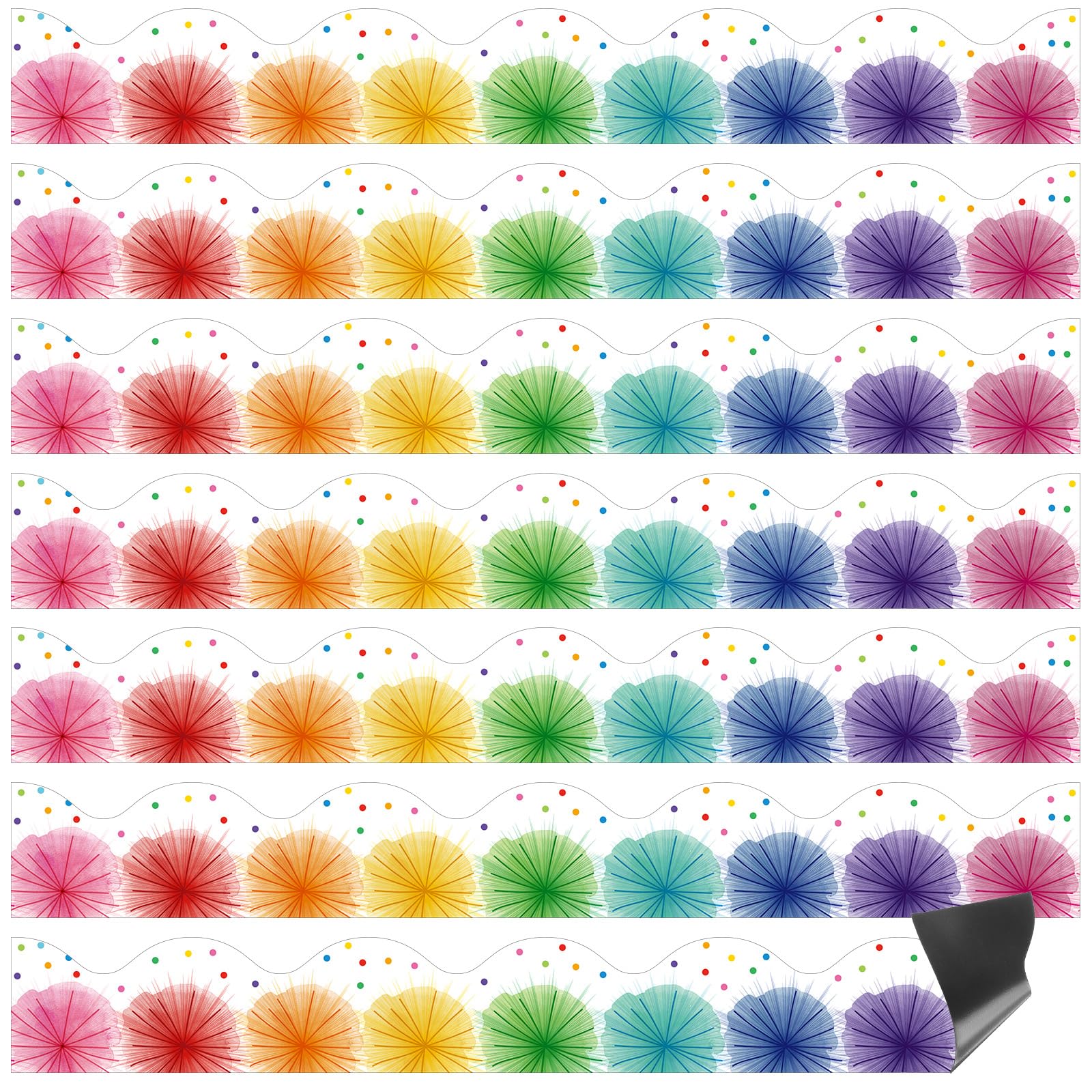 Umigy 30 Pcs Magnetic Borders for Classroom Whiteboard 11.81 x 1.5 Inch Magnetic Strip Bulletin Board Borders School Classroom Chalkboard Trim for