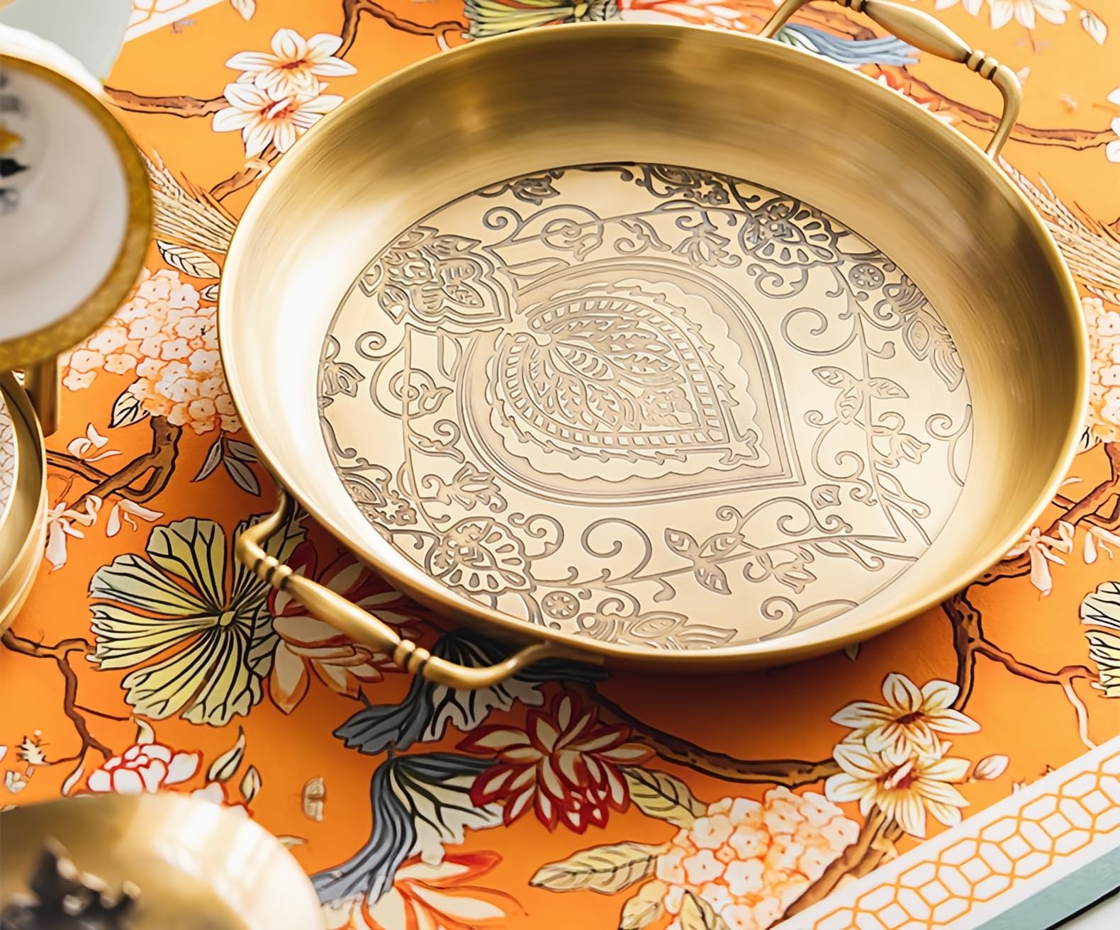 Amazon.com: TerkCo Gold Antique Brass Decorative Trays,10 inches