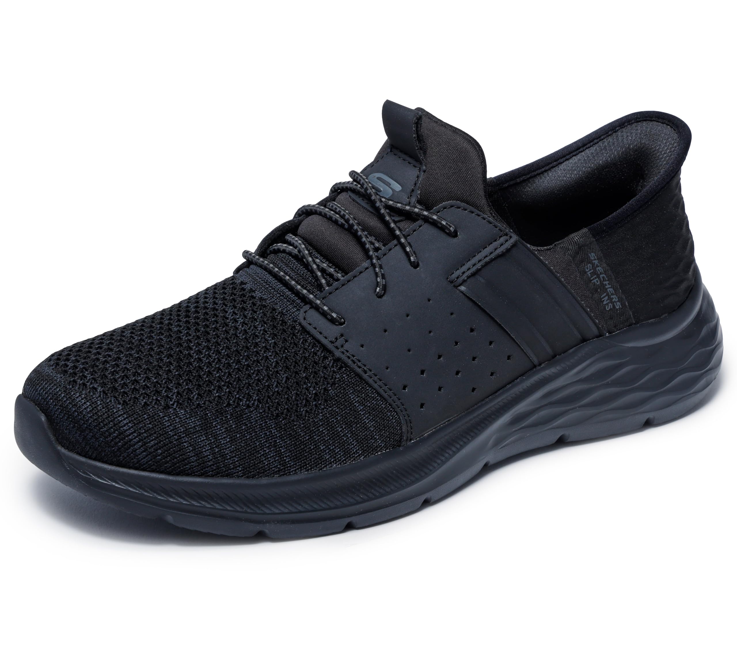 Skechers Men's Garner Newick Sneaker 10.5 Black/Black