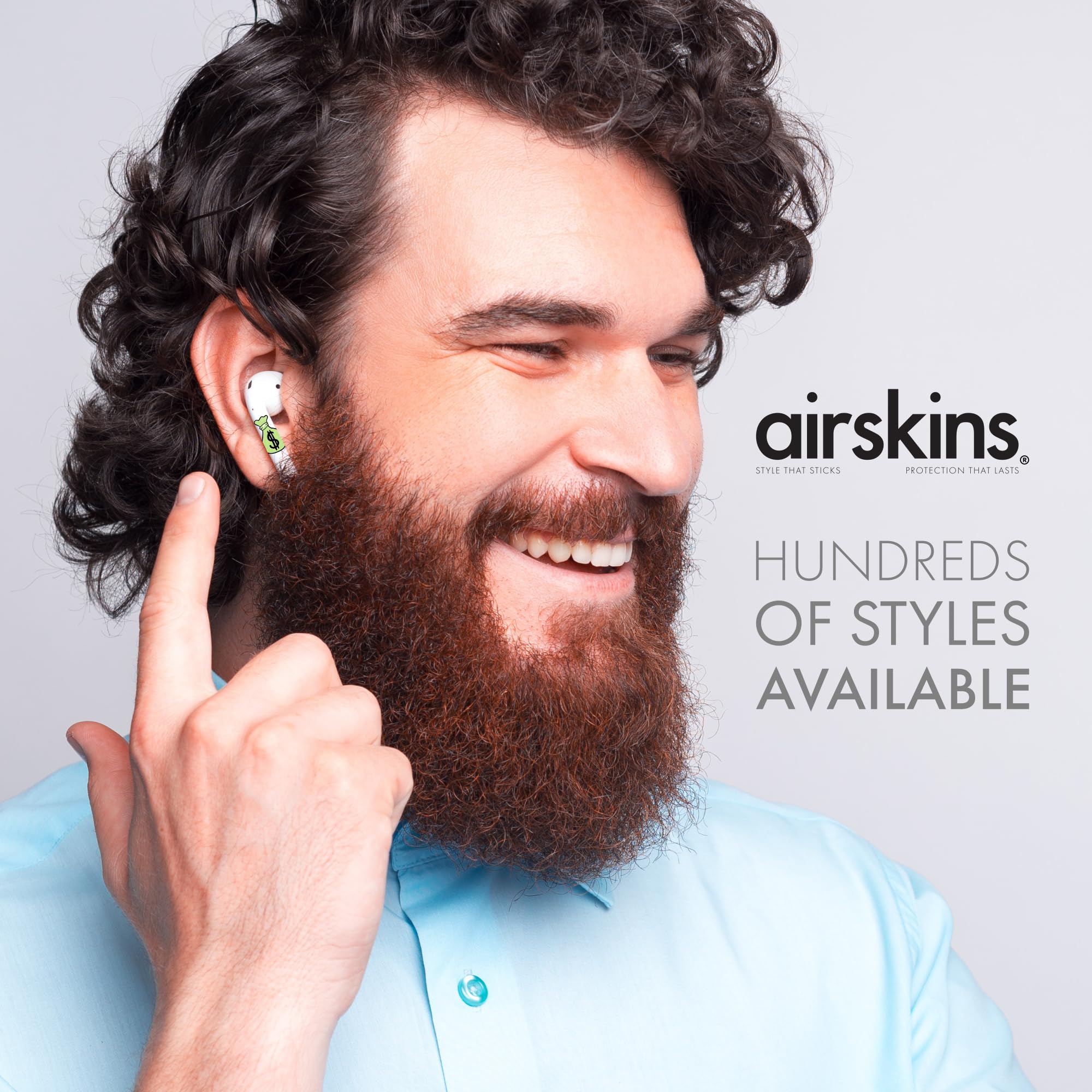 AirSkins Cool Skeleton Stickers for AirPods Pro & AirPods Pro 2 - Skeleton Headphone Decoration Accessories, Fun Headphone Accessories, Cool Skull Skin, Skull Stickers for Headphones 1