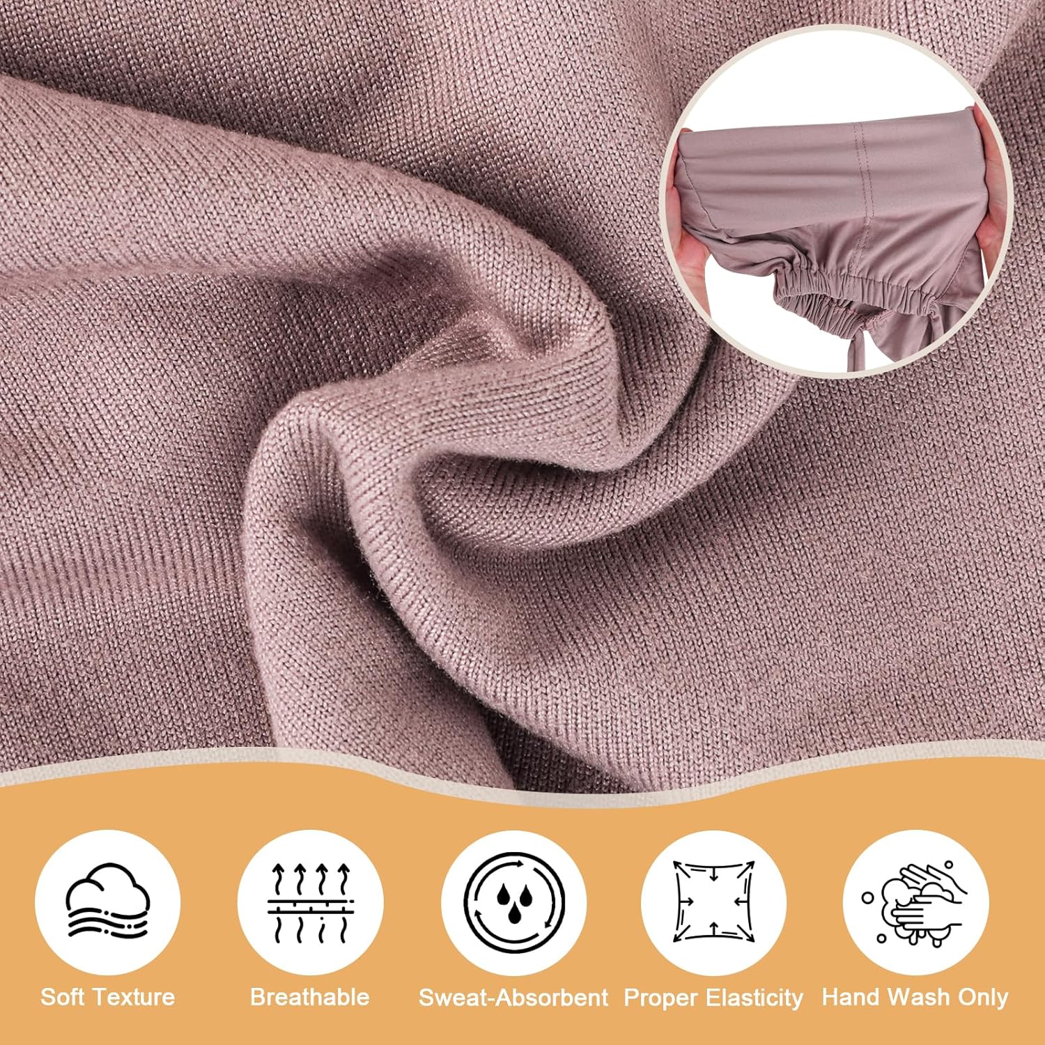 XEPST 3 PCS Hijab Undercap for Women, Islamic Muslim Full Cover Under Hijabcap Milk Silk Fabric Hijab Underscarf Solid Color Adjustable Tie Back Inner Head Scarf Turbans for Women Chemo Cap, B - Image 4