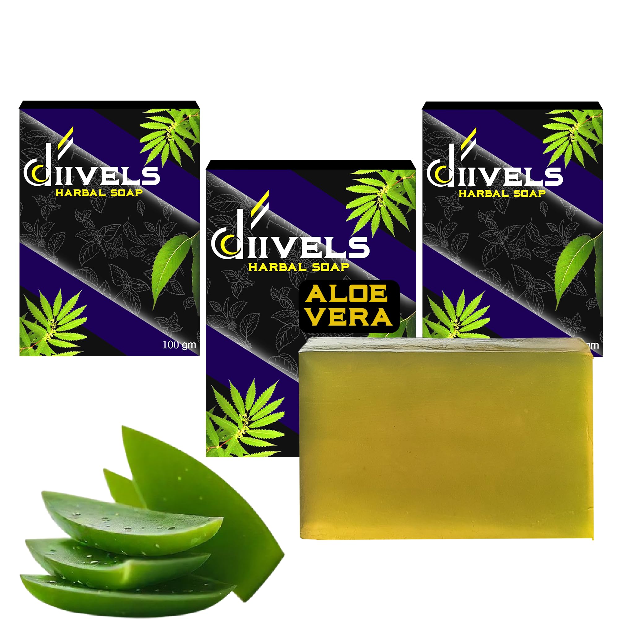DIIVELS ORGANIC ALOEVERA SOAP | 100% HANDMADE | FOR MEN WOMEN | BATHING | GLYCERIN BAR | ANTI-BACTERIAL GLOWING & MOISTURIZING | PACK OF 3 (100gmX3) | DIIVELS GIVES YOU HANDMADE ERA BACK-image-37