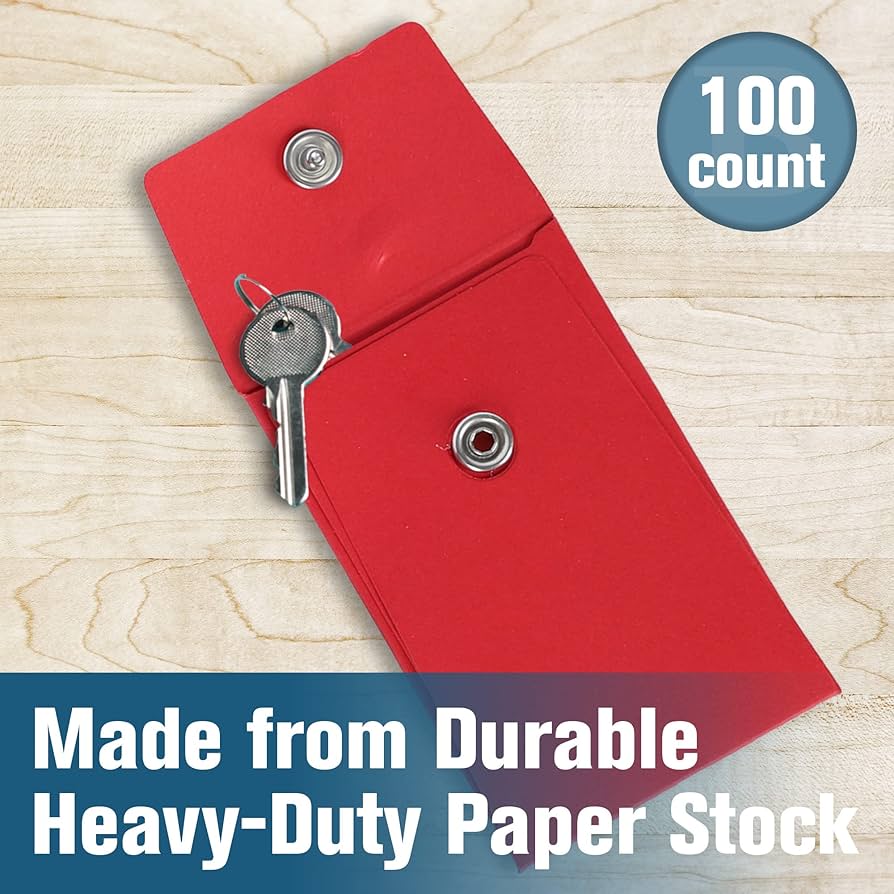 Amazon.com : BankSupplies Stock Key Envelopes | Compact Red