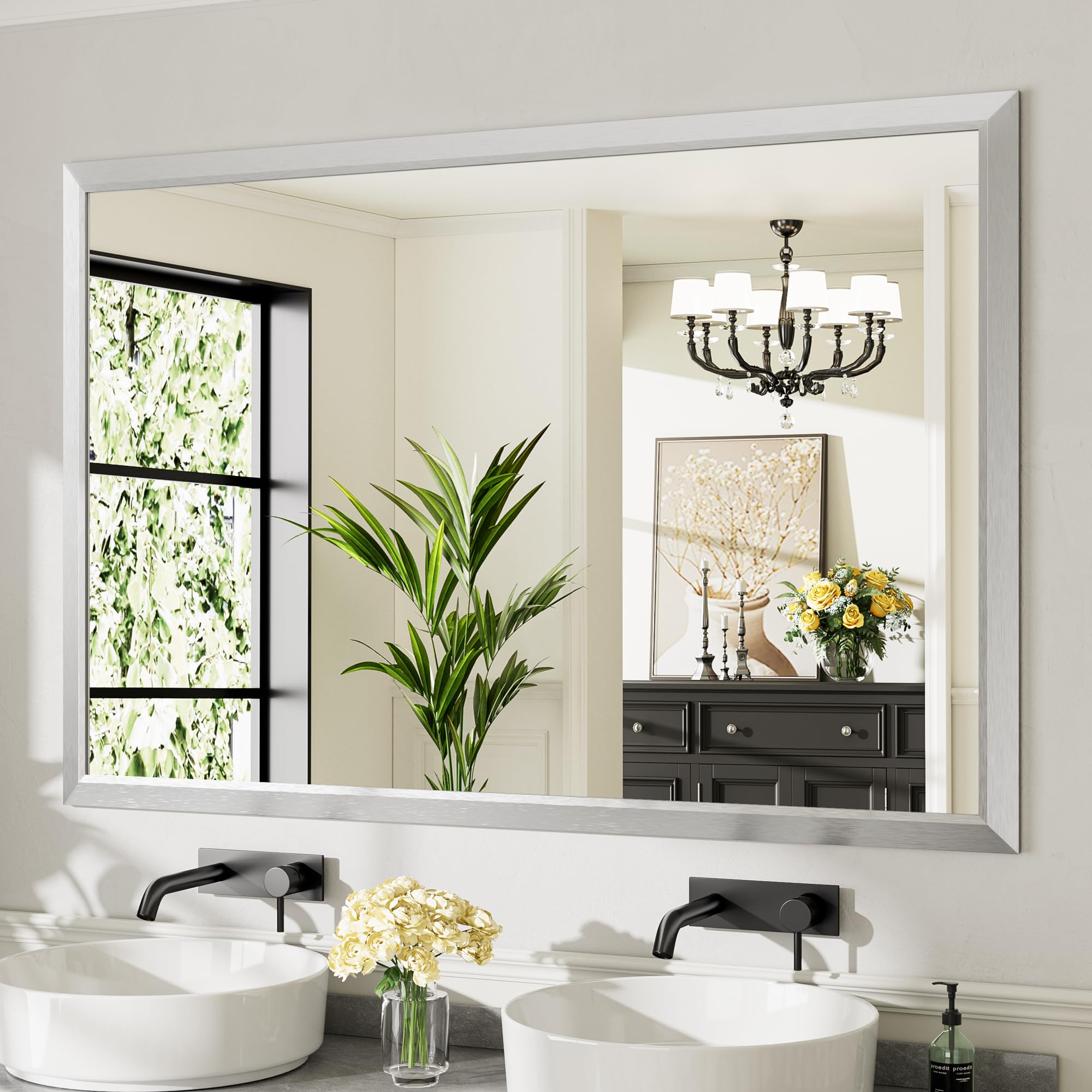 Briivue 60x40 Brushed Silver Mirror