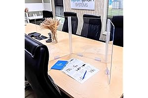 Tri-Fold Acrylic Protective Sneeze Guard Divider (2 Pack)