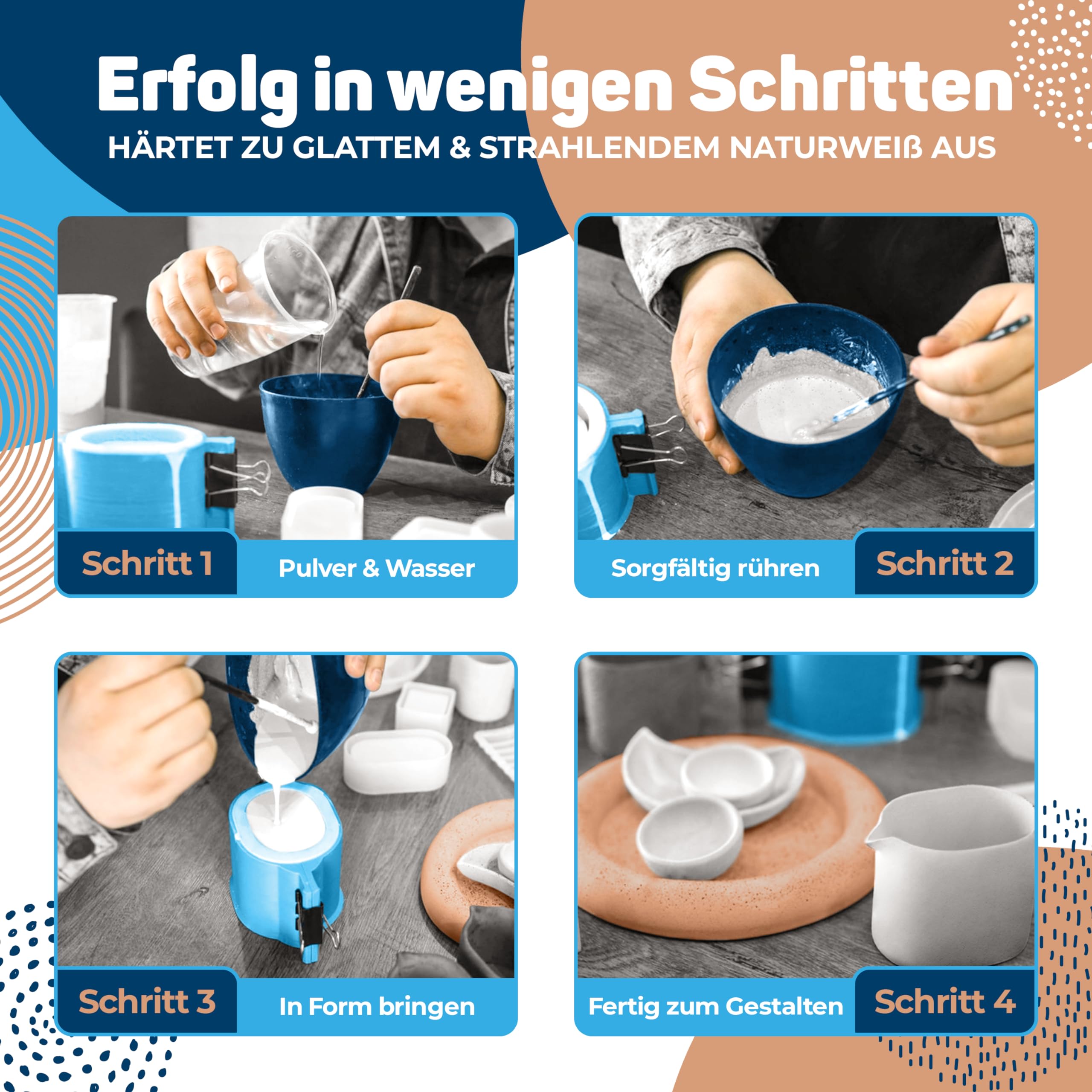 Work'n'life Modellgips aus Alabastergips für Gießen & Modellbau 25 kg | Feiner Modellgips für detailreiche Gussarbeiten mit glatter Oberfläche – einfach anzumischen und vielseitig einsetzbar.