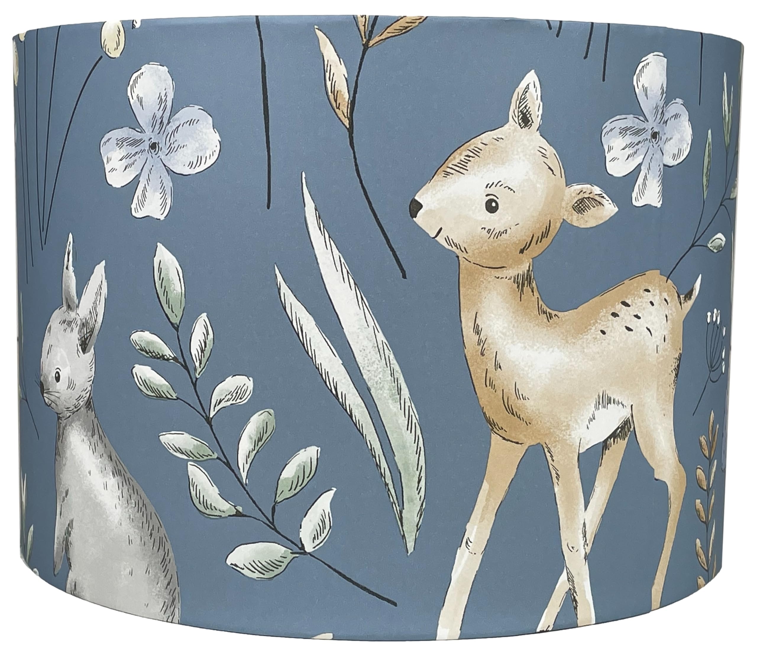 Lampshade Kings Boys Blue Or Neutral Woodland Animals Lampshade Or Ceiling Light Shade Kids Girls Bunny Rabbit Deer Forest Themed Bedroom Nursery Accessories Blue Neutral