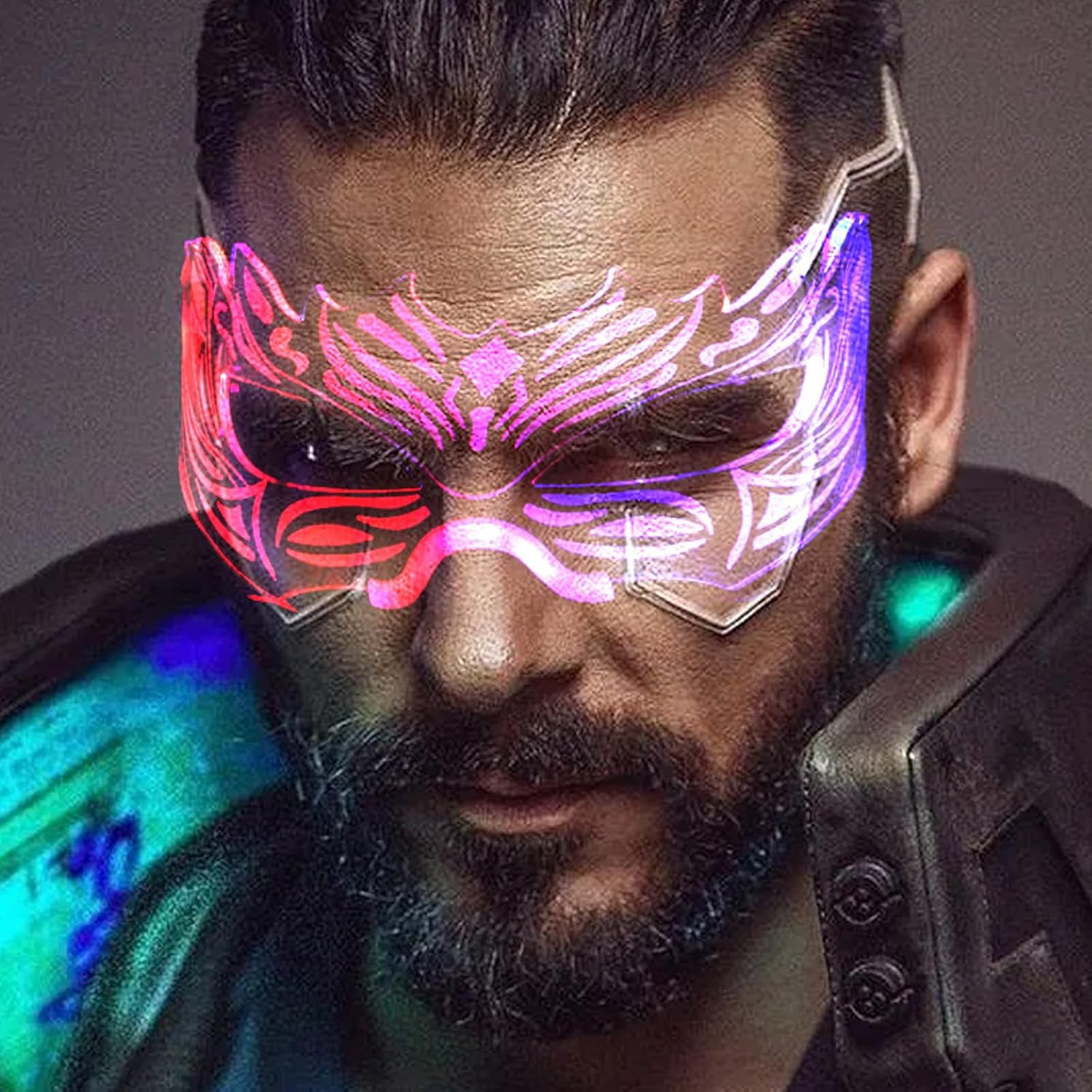 Fency LED Light Up Glasses – Flashing RGB Party Glasses for Raves, Clubs & Halloween – Cool Rave Accessories with 7 Colors & 2 Modes – Cyberpunk for Men - Image 2