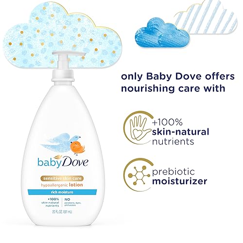 Miniatura 7 de Baby Dove Jabón para el cuidado de la piel sensible para la hora del baño y el cuidado de la piel sensible, loción corporal para la piel delicada