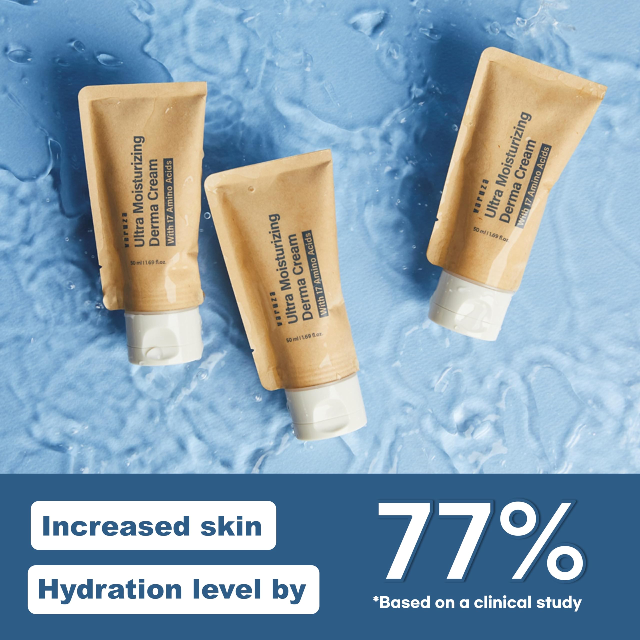 varuza Ultra Moisturizing Derma Facial Cream with 17 Amino Acids Vegan Nano Liposome Cream Low Molecular Weight Hyaluronic Acid Oil Free (2) - Image 2