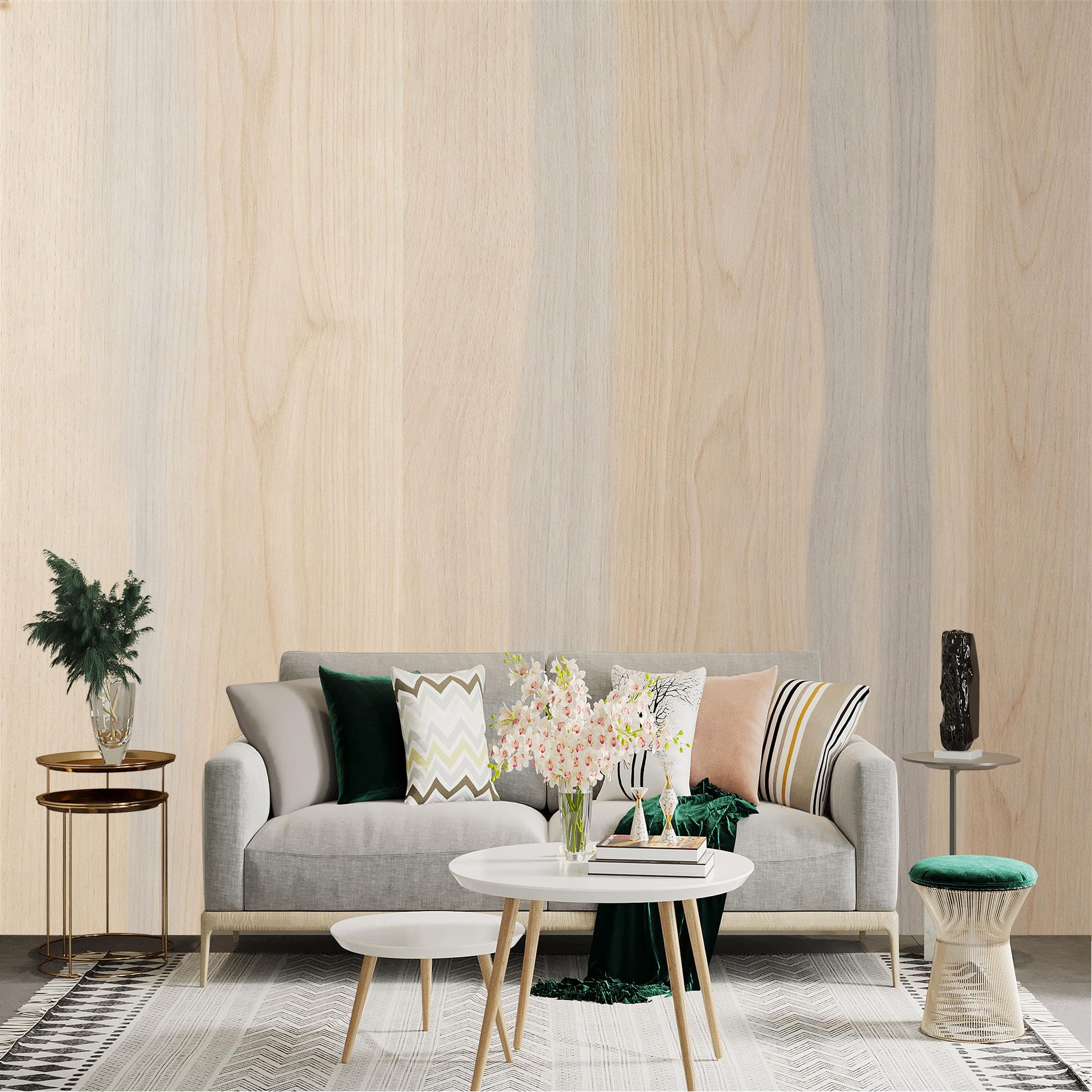 Lnzczhyre Dbh260521442 Custom Size Wall Sticker Mural， Light Wood Grain Pattern， Natural Timber Texture， Modern Minimalist Decor， For Wall Decoration， Peelandstick Wall Decals.
