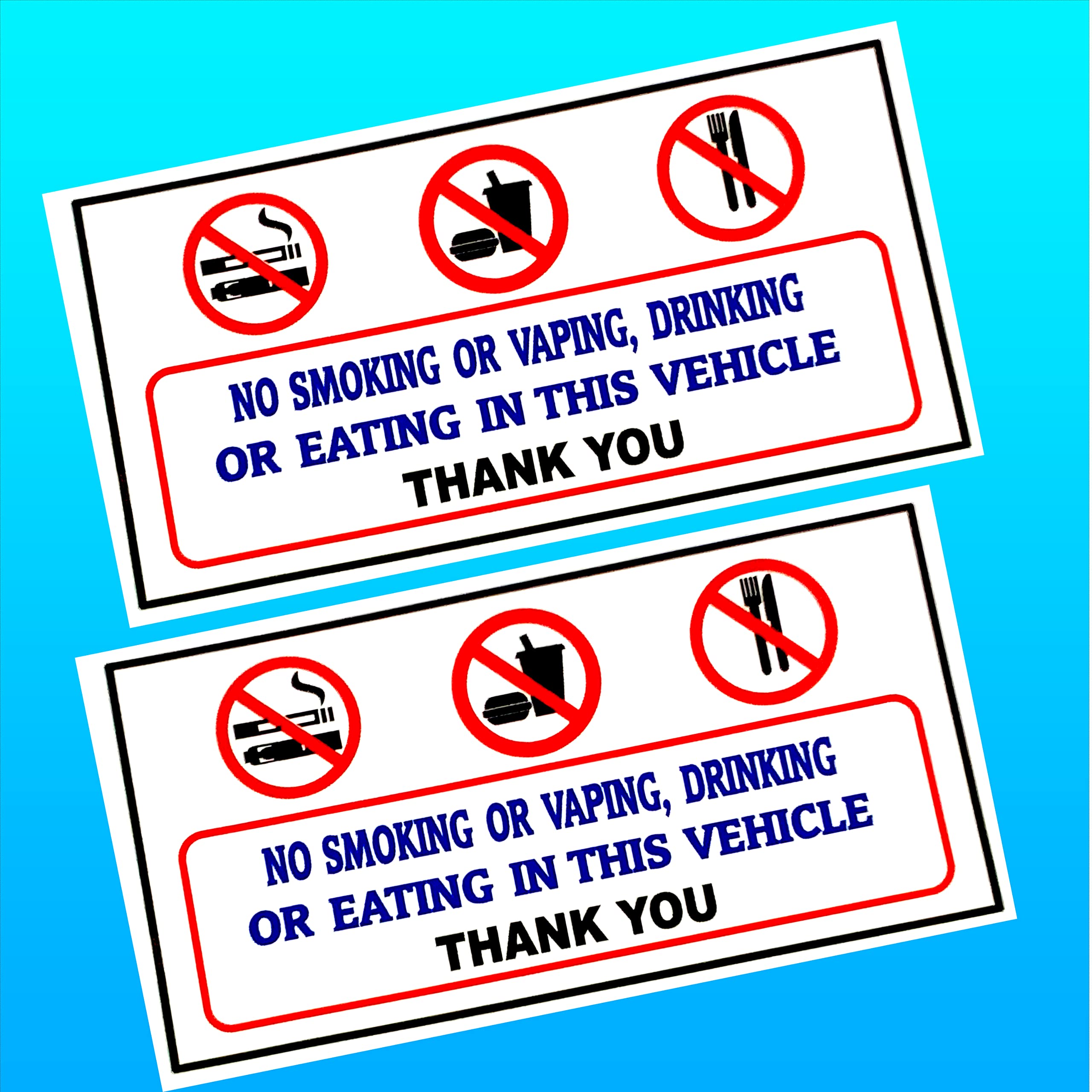 Budget Signs Ltd All Kinds Of Signs, Stickers & Printwork No Smoking Vaping Food Drink In Vehicle Notice Car Van Taxi Window Stickers (120Mm X 50Mm)