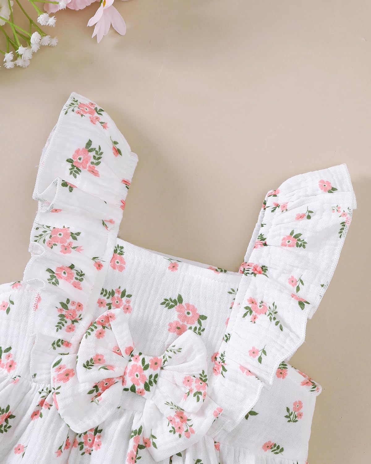Renotemy Newborn Infant Baby Girl Dresses Summer Outfits Boho Casual Sundress Gifts Toddler Clothes for Girl with Hat and Bag