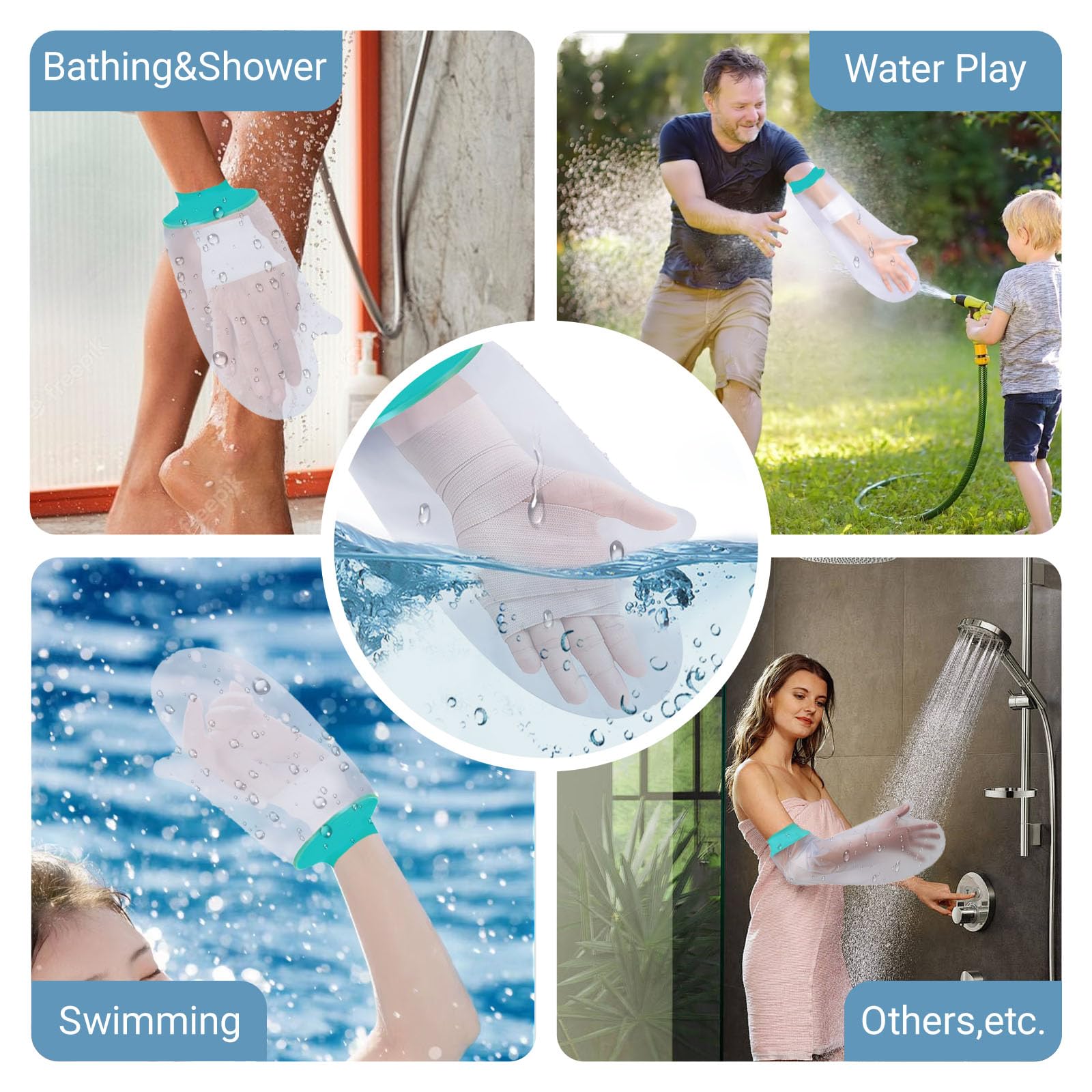 Gipsschutz Wasserdicht Arm Für Dusche, Duschschutz Arm, Gipsschutz Für Hand, Wasserdichte Handabdeckung Zum Duschen Nach Operationen, Wiederverwendbar Gips DuschhüLle (Duschschutz Hand)