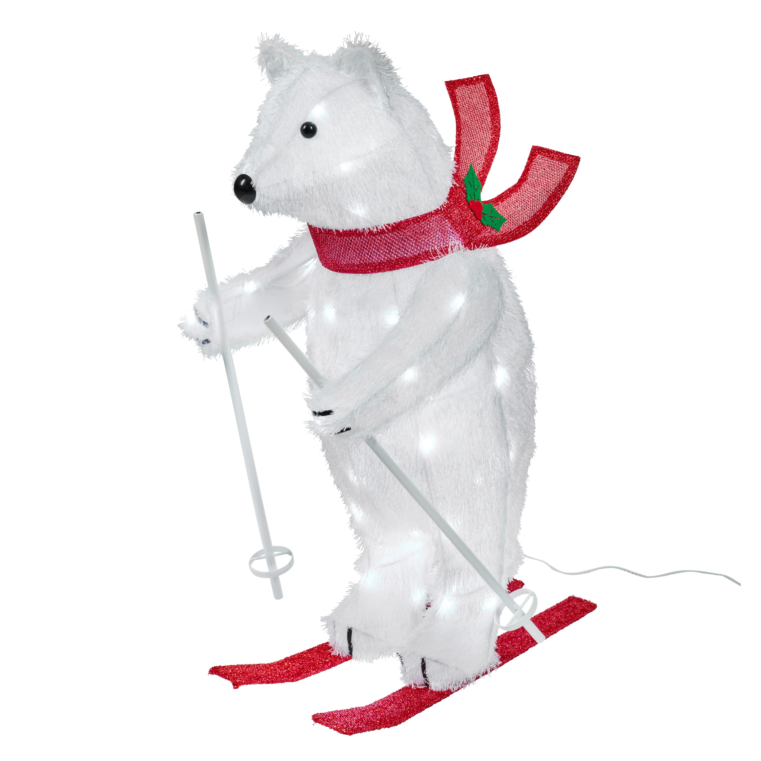 Lights4fun - Orso Polare Illuminato con Luci LED, Figura Animata che si Muove, Decorazione Natalizia per Esterni, Giardino, Addobbi di Natale, con Cavo di Alimentazione, Altezza 66cm