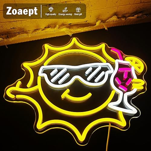 Miniatura 7 de Letrero de neón de barra para decoración de pared, divertido letrero de neón para bar de playa, pub, tienda de bebidas, gafas de sol y bebidas,