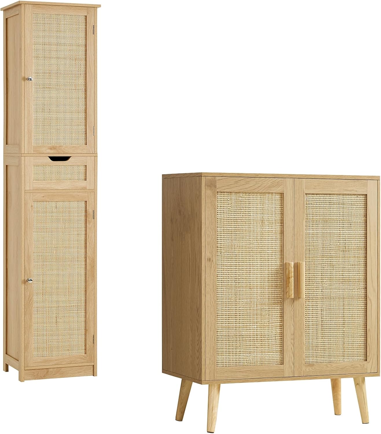 Amazon.com: Iwell Tall Bathroom Cabinet with Doors & Storage Cabinet ...
