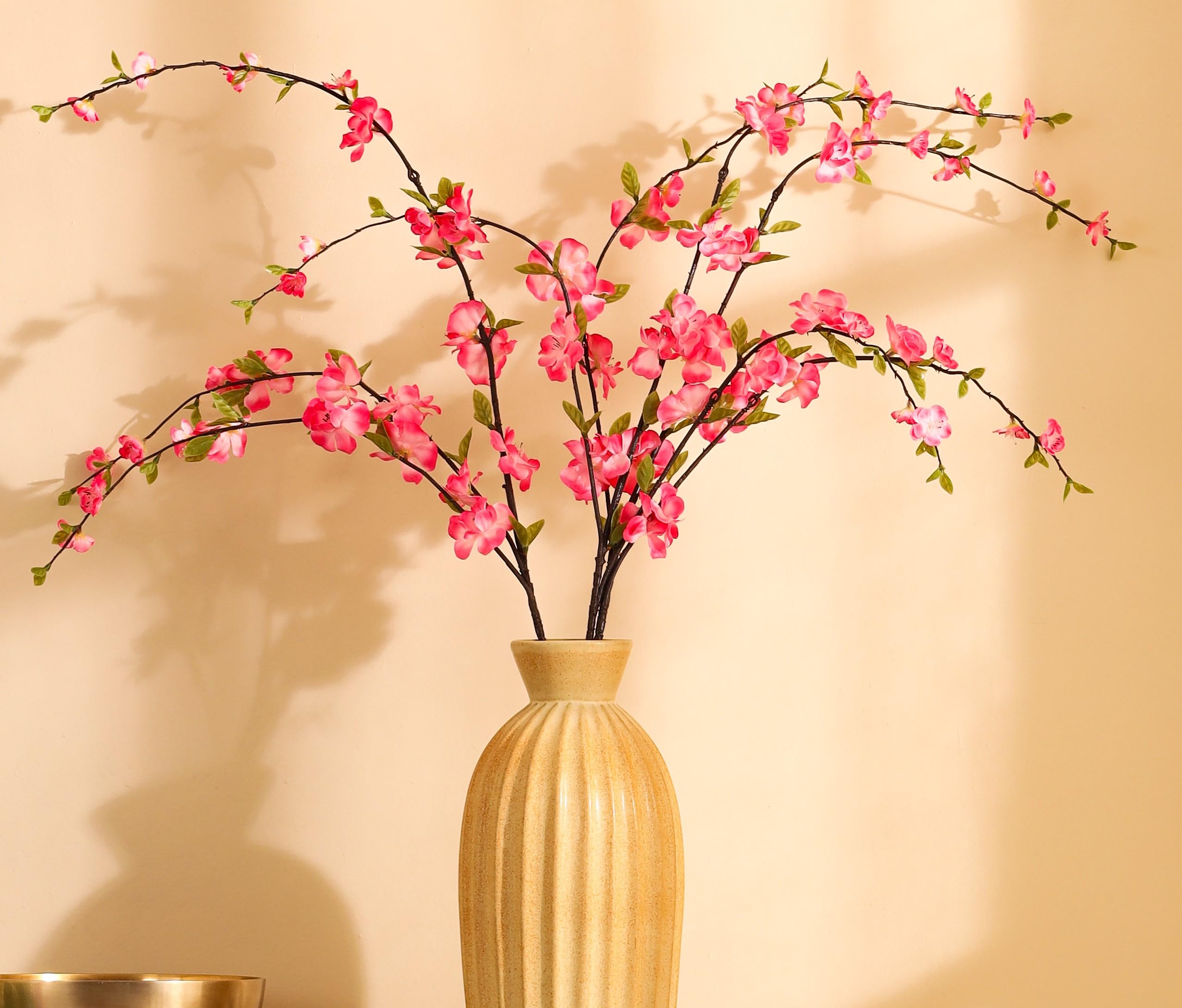 Artificial Wild Cherry Blossom Flower Stick, 3 feet (Pink)-image-15