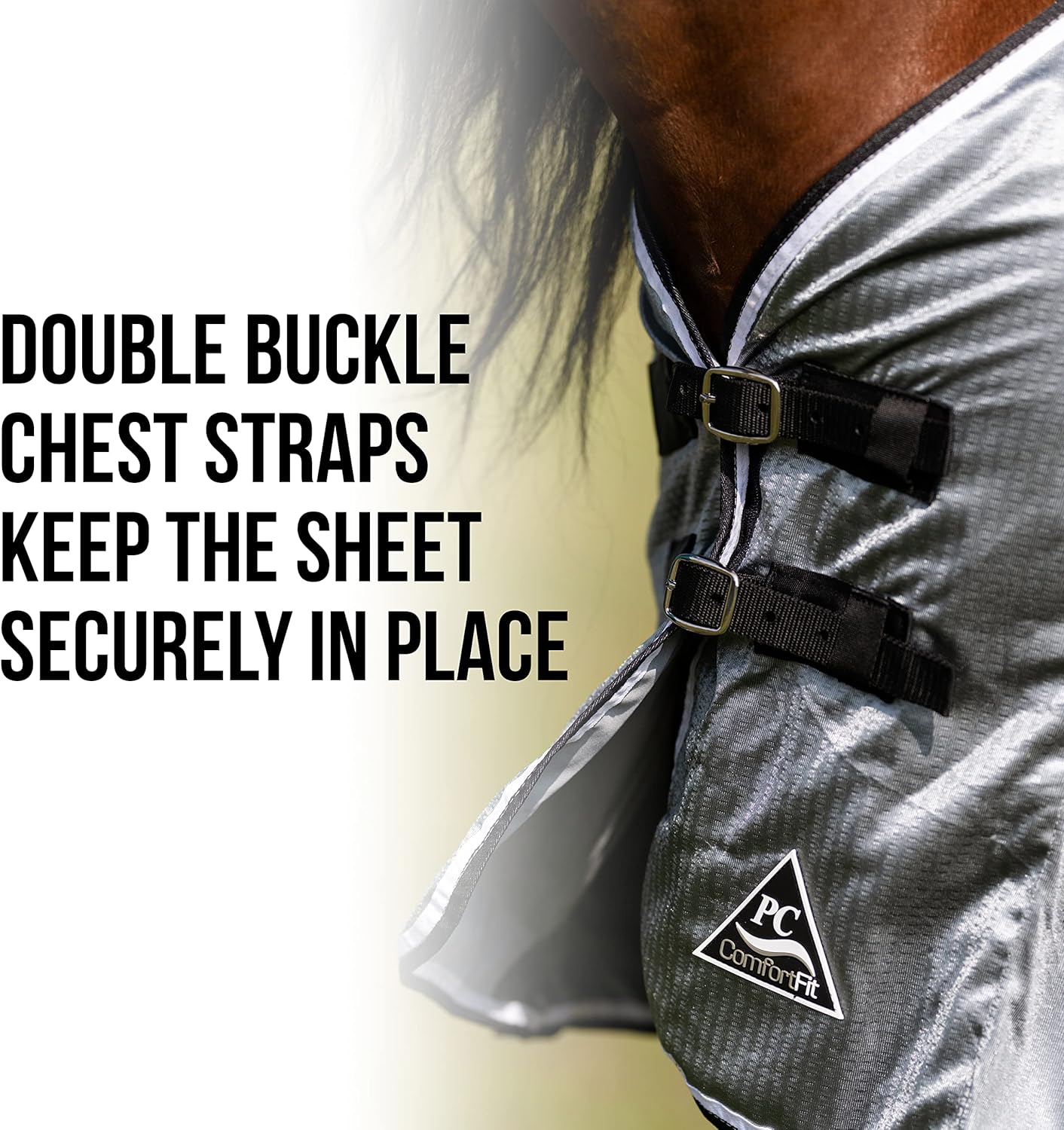 Professional's Choice Comfort Fit Fly Sheet | Cool and Breathable | Keeps Flies and Bugs Away | 81" Charcoal/Black