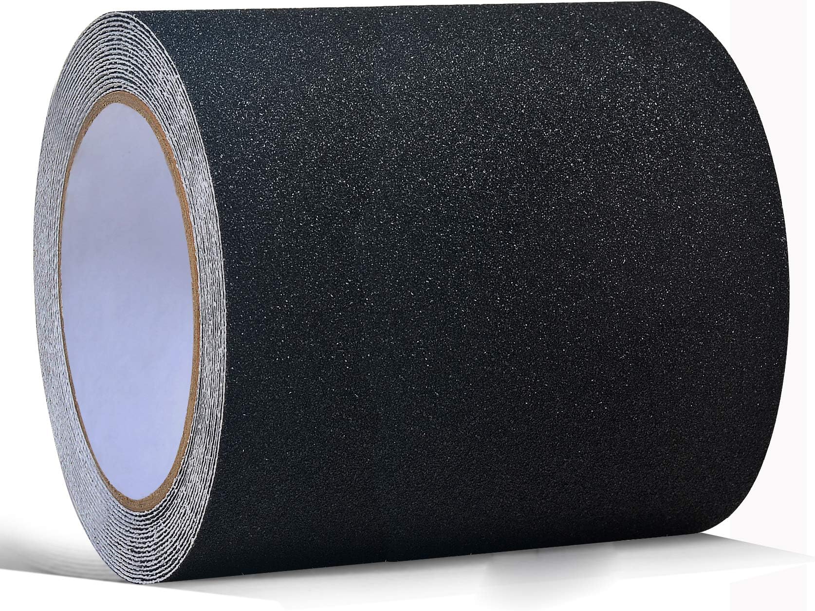 6 inch x 30 Foot Non Slip Safety Grip Tape for Stairs Steps Non Skid Tread High Traction Friction/Strong Grip Abrasive Adhesive Hazard Caution Tape- Black (6" Width, Black)