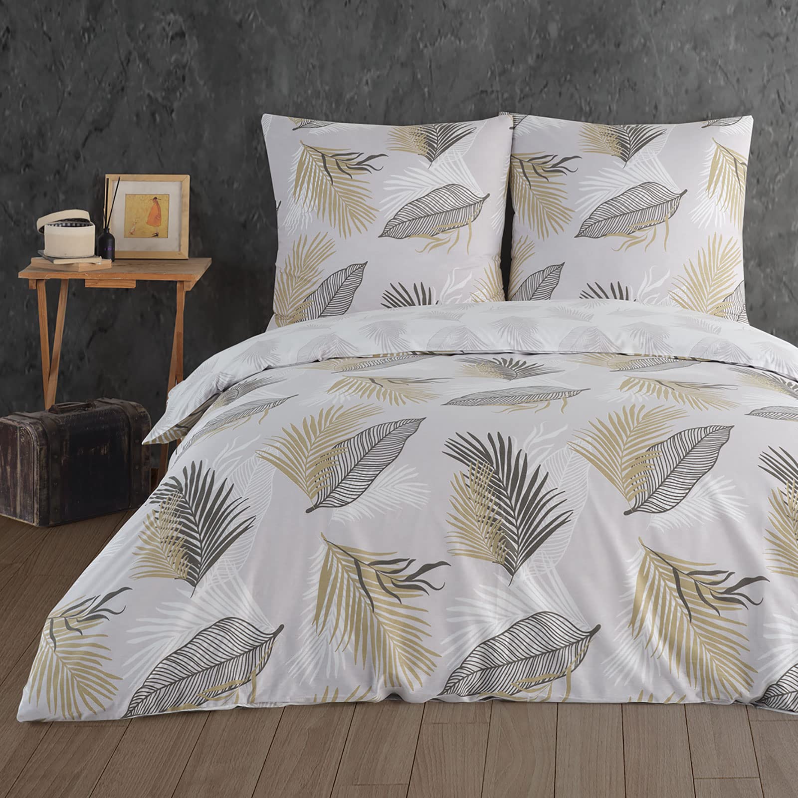 Buymax Bettwäsche Set aus 100% Baumwolle Renforcé, Streifen & Moderne Muster, mit Reißverschluss, Oeko-TEX Standard 100, Verschiedene Größen