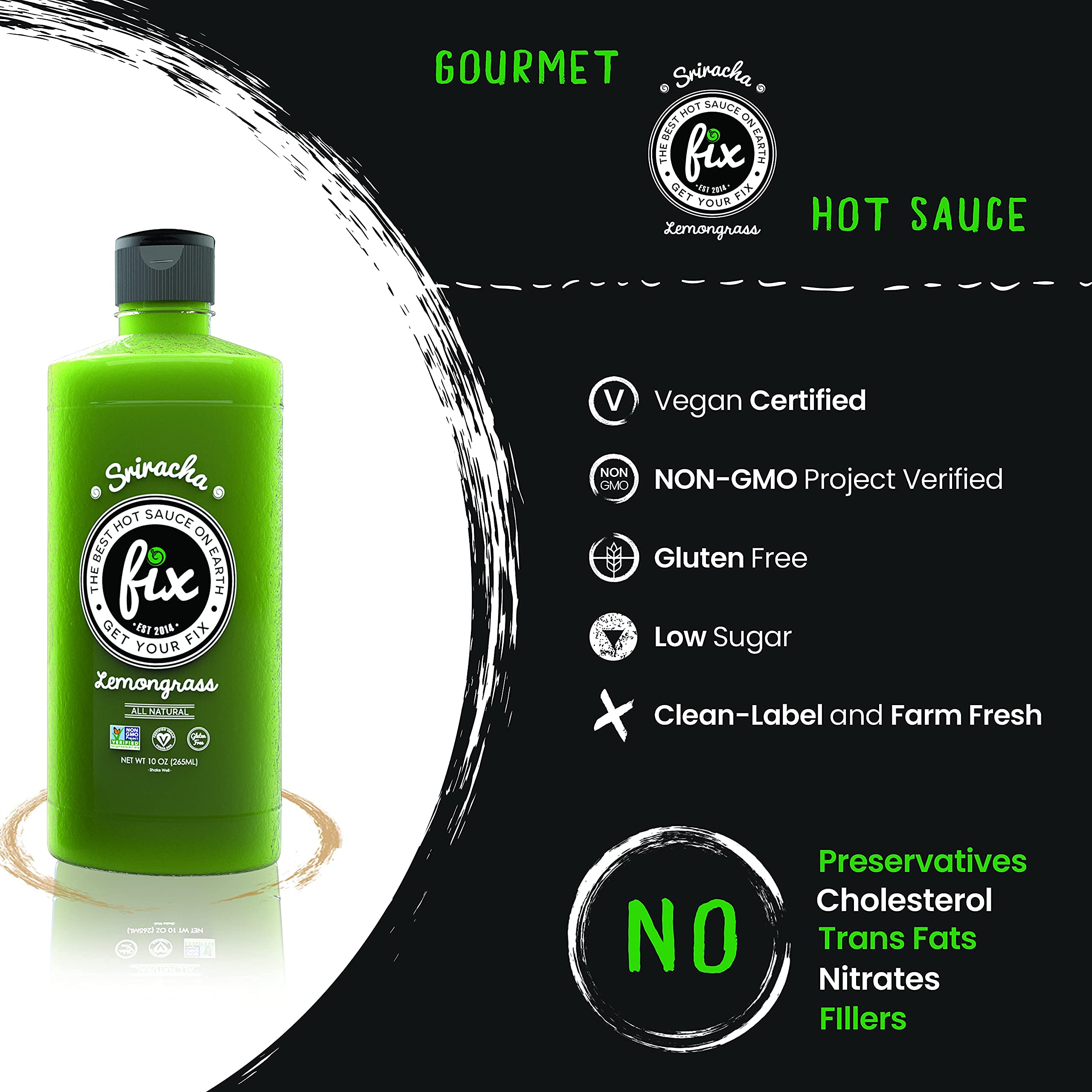 Buy Fix Hot Sauce, Green Sriracha Sauce Vegan, Gluten Free, Gourmet