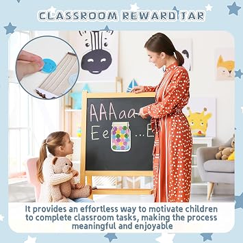 2 Pack Magnetic Reward Jar,Star and Smiley Face Reward Jar,Star Jar Reward System for Kids,Good Behavior Home Classroom Responsibility Routine Training Tool for Boys Girls