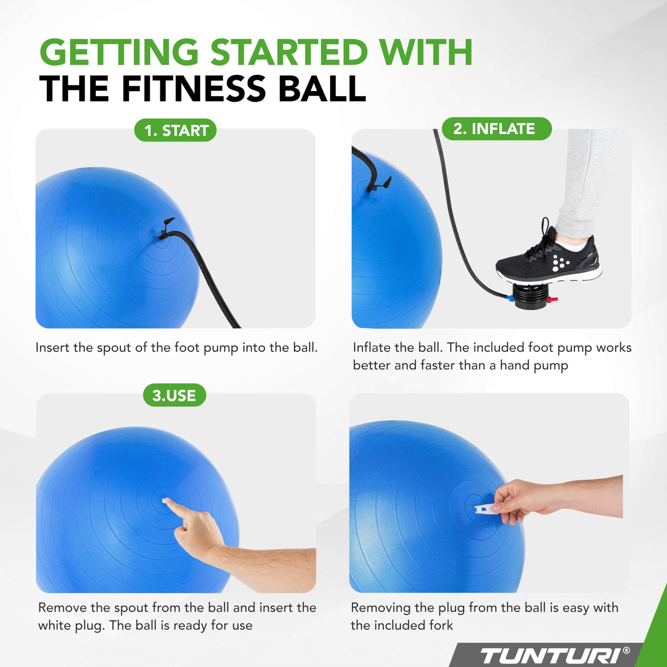 TUNTURI Gym Ball 65CM(Blue) 2