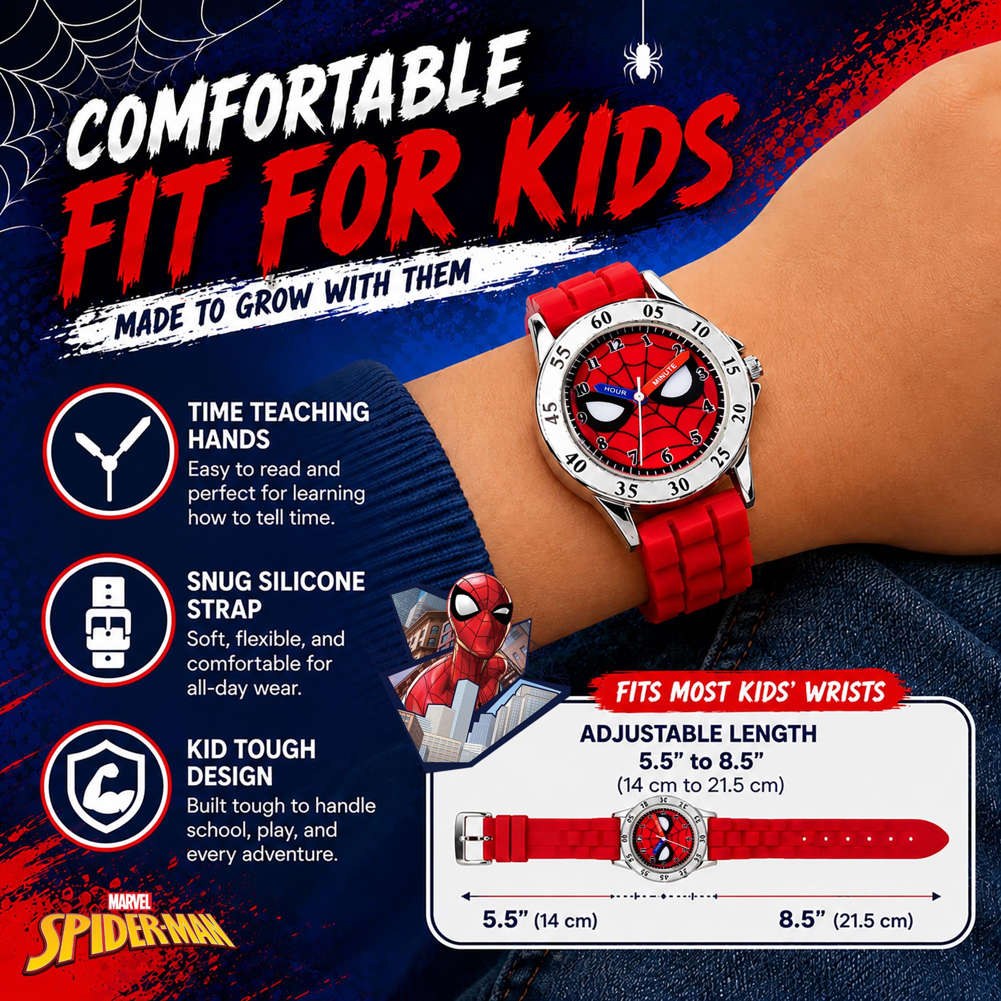 Accutime Orologio Analogico al Quarzo Unisex Bambini con Cinturino in Silicone SPD9040AZ