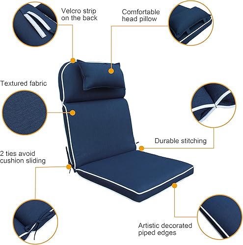 Miniatura 3 de BOSSIMA Adirondack - Juego de 2 cojines de repuesto para sillas de respaldo alto para patio al aire libre, con respaldo, mezcla de olefina en negro